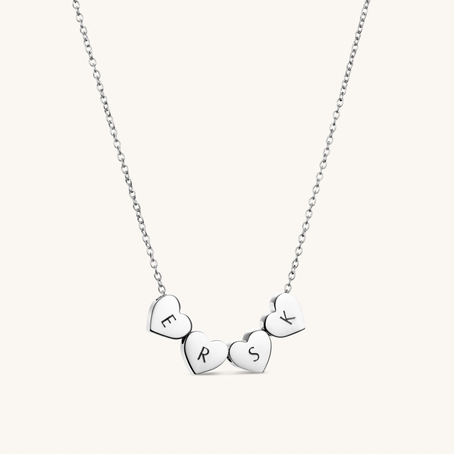 Collier Cœur Amo à Quadruple Perle en Argent