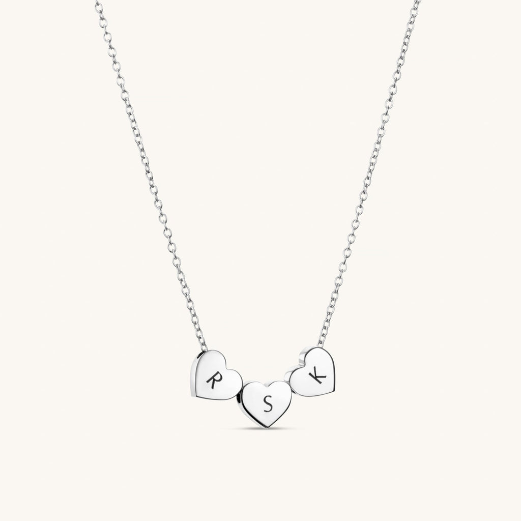 Collier Cœur Amo à Triple Perle en Argent