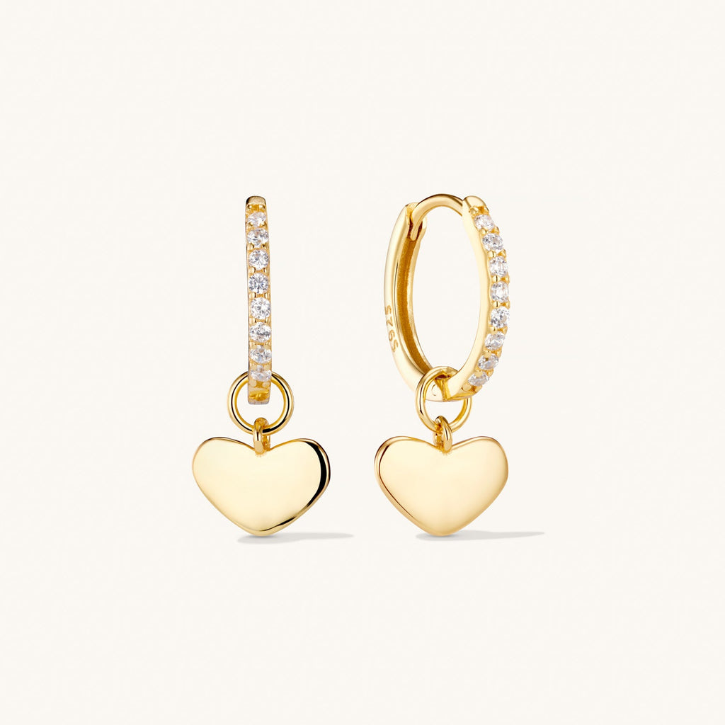Boucles d’Oreilles Créoles Cœur Amore en Or