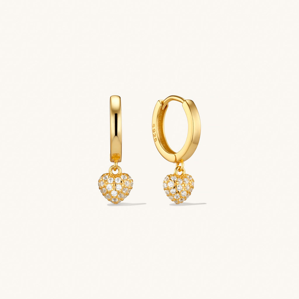 Boucles d'Oreilles Amore Pavé en Or