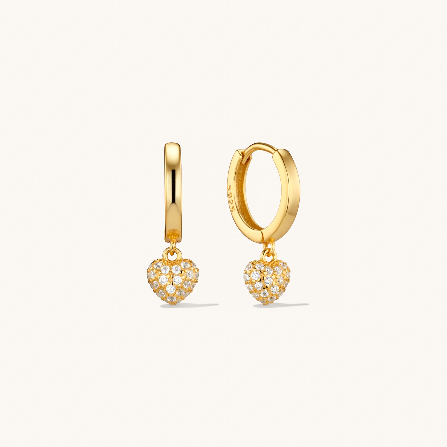 Boucles d'Oreilles Amore Pavé en Or