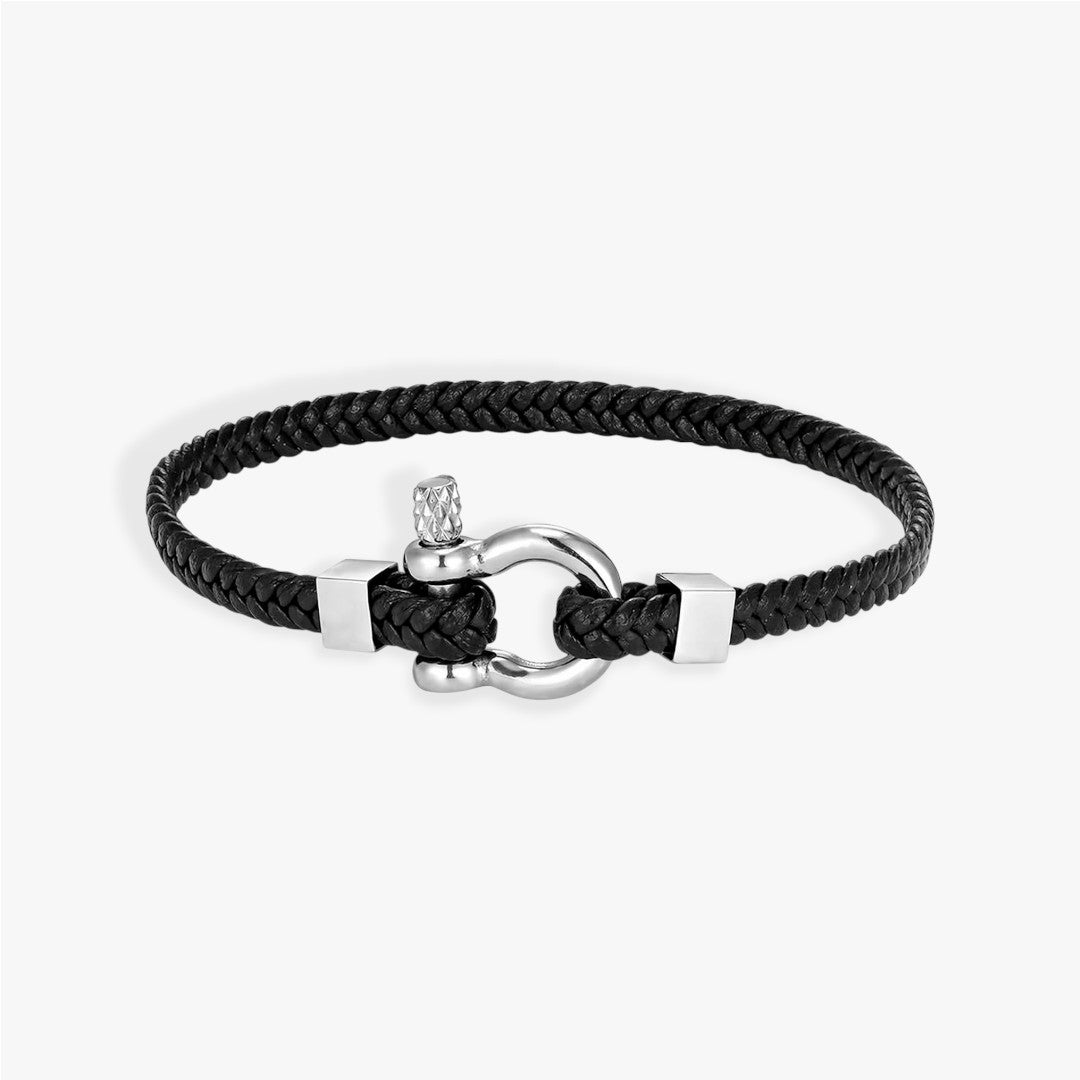Anchor | Bracelet Cuir Tressé Homme