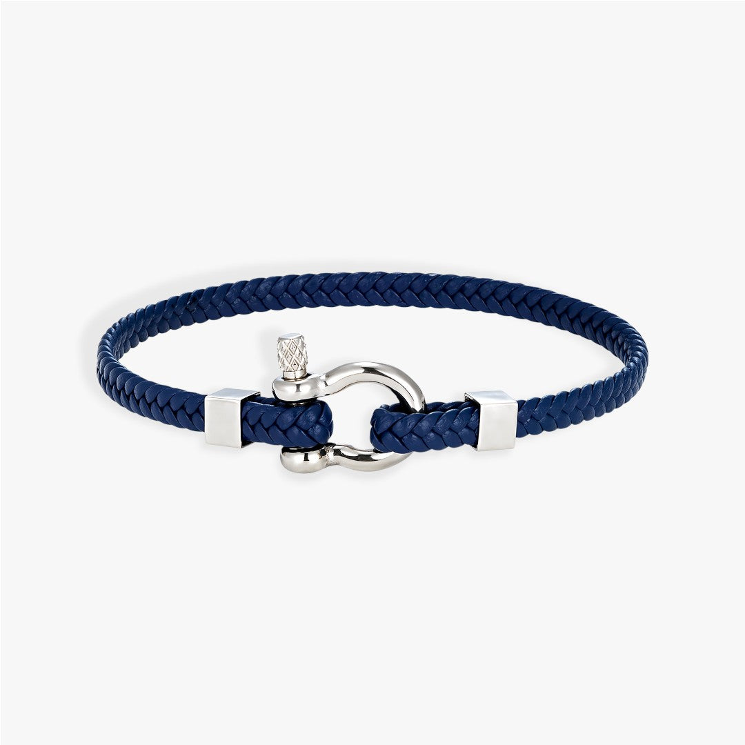 Anchor | Bracelet Cuir Tressé Homme