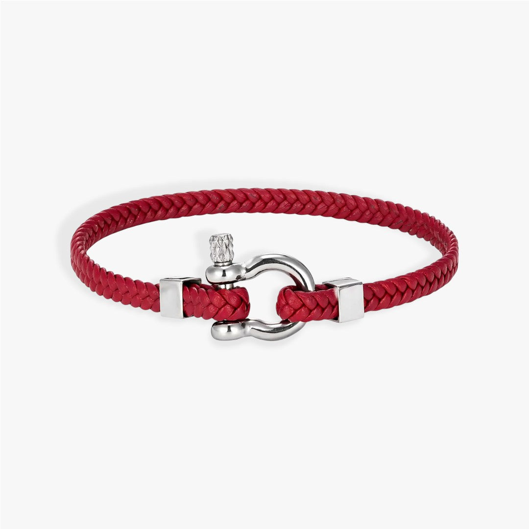 Anchor | Bracelet Cuir Tressé Homme
