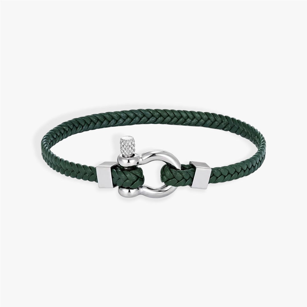 Anchor | Bracelet Cuir Tressé Homme
