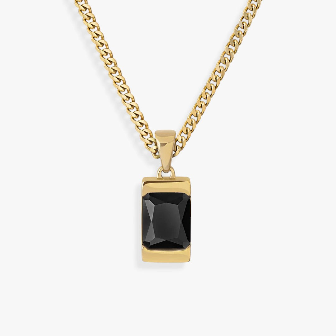 Apollo Black | Iconic Men's Necklace with Stone