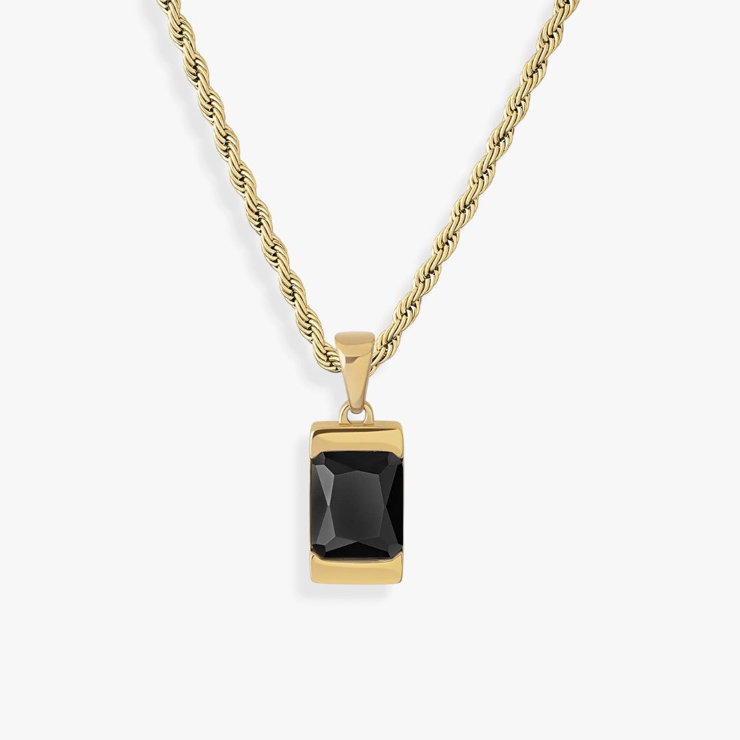 Apollo Black | Iconic Men's Necklace with Stone