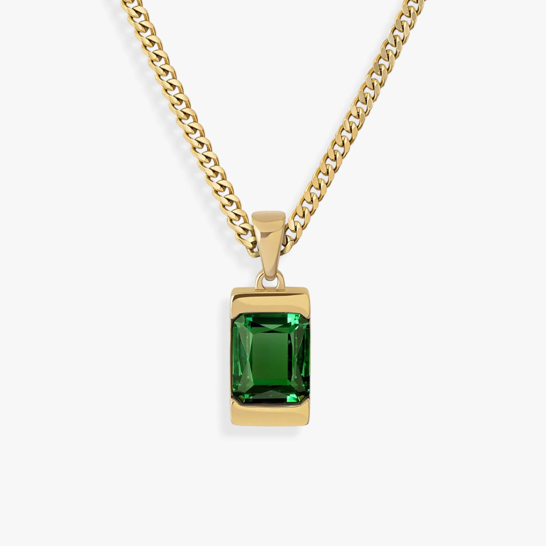 Apollo Green | Iconic Men's Necklace with Stone