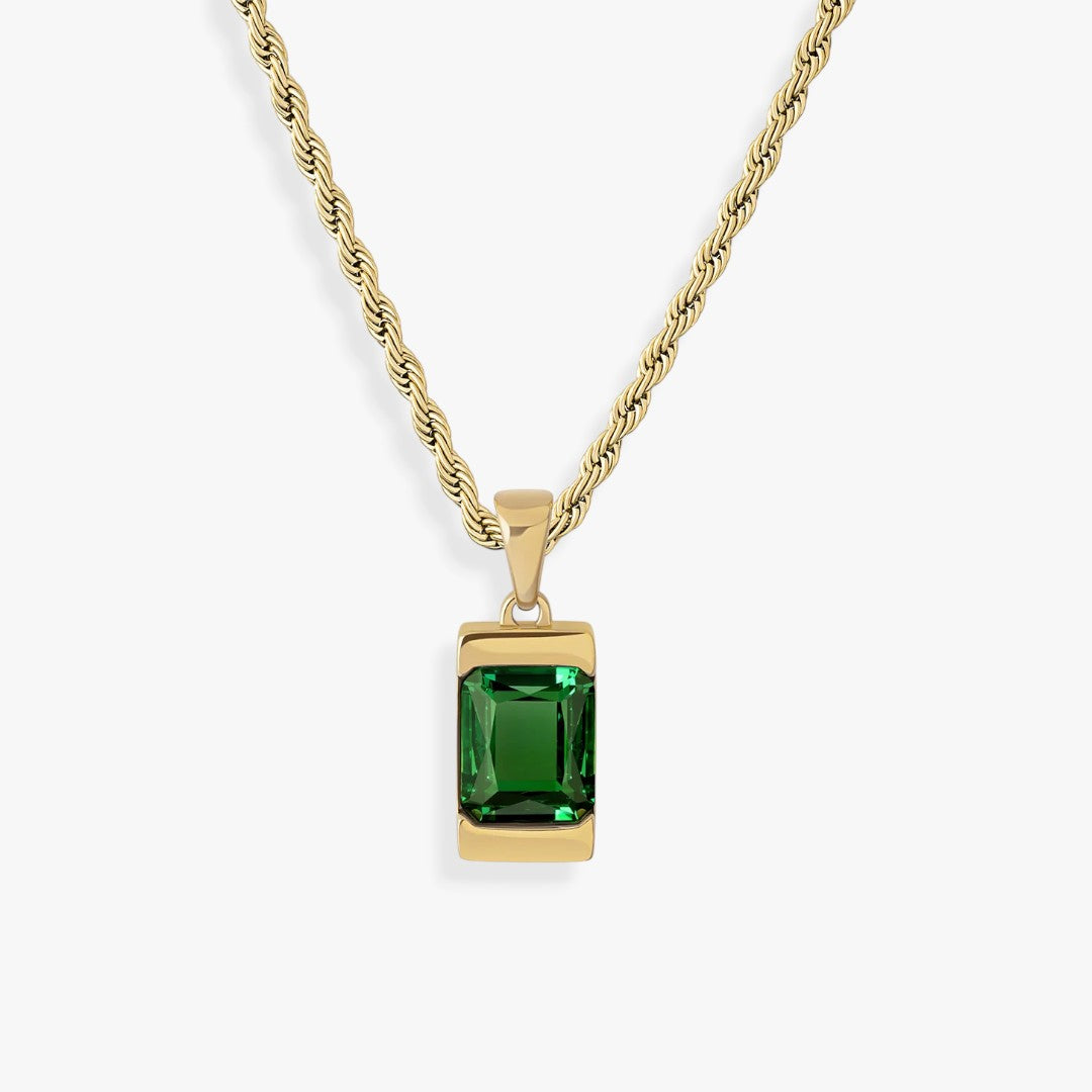 Apollo Green | Iconic Men's Necklace with Stone