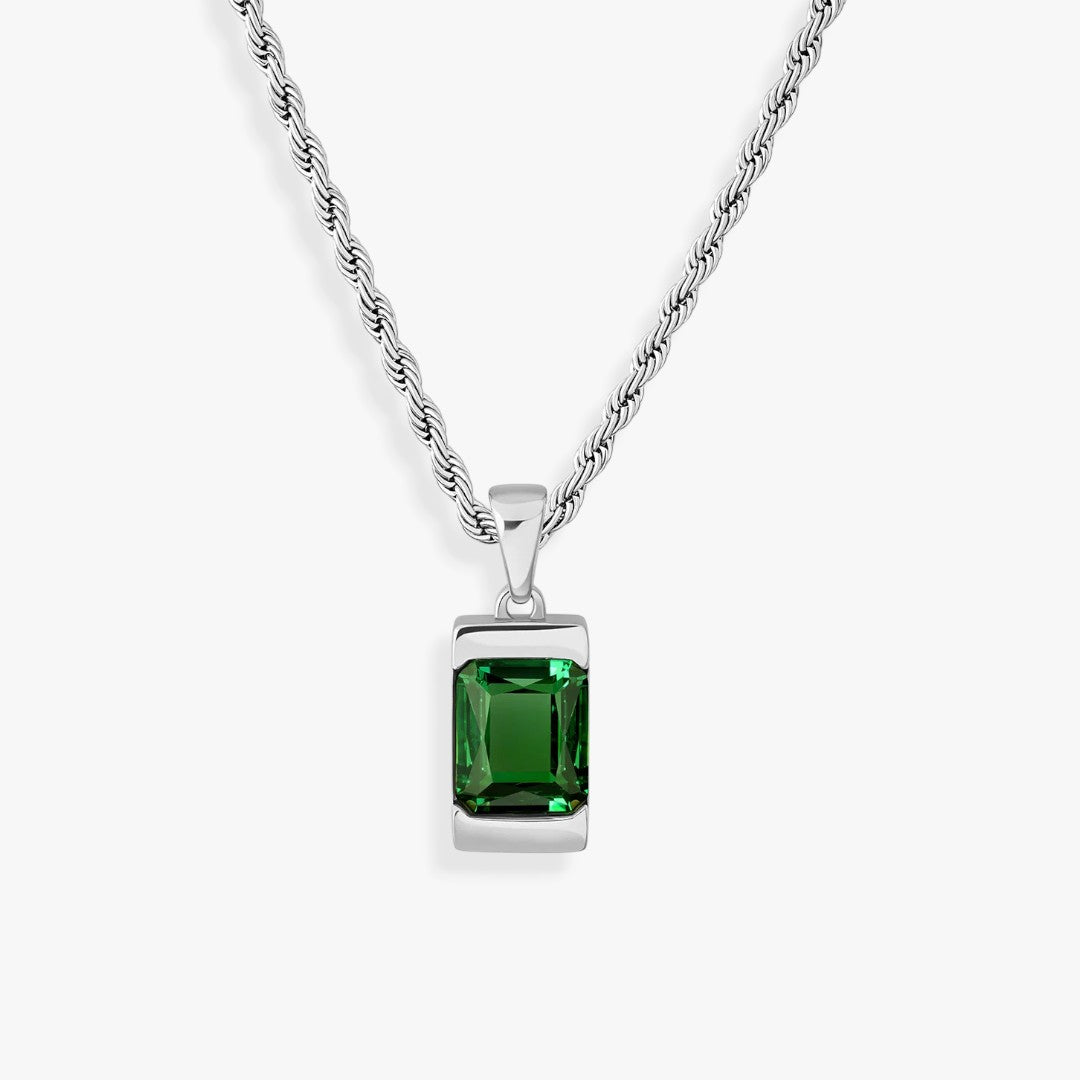 Apollo Green | Iconic Men's Necklace with Stone