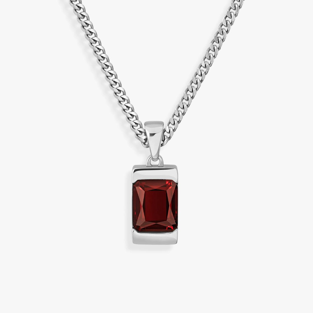 Apollo Red | Iconic Men's Necklace with Stone