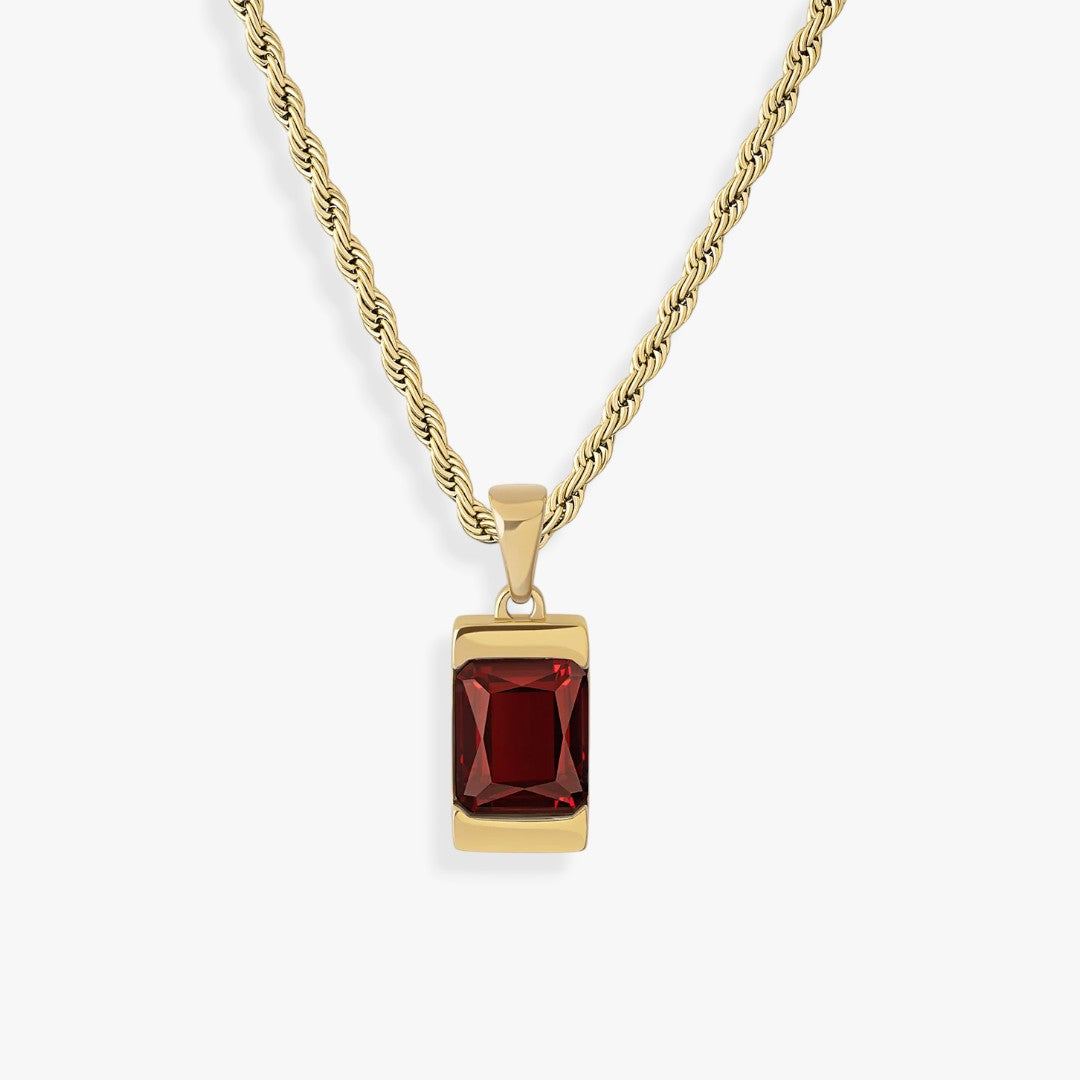 Apollo Red | Iconic Men's Necklace with Stone