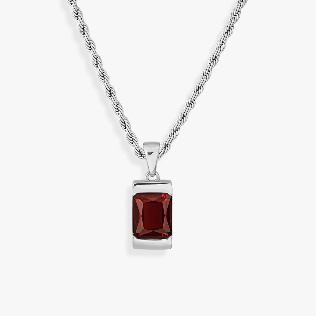 Apollo Red | Iconic Men's Necklace with Stone