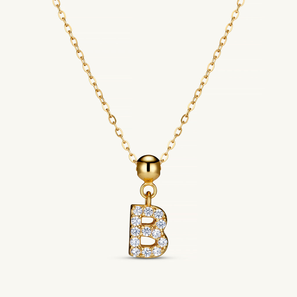 Pendentif Initiale B avec Diamant en Or