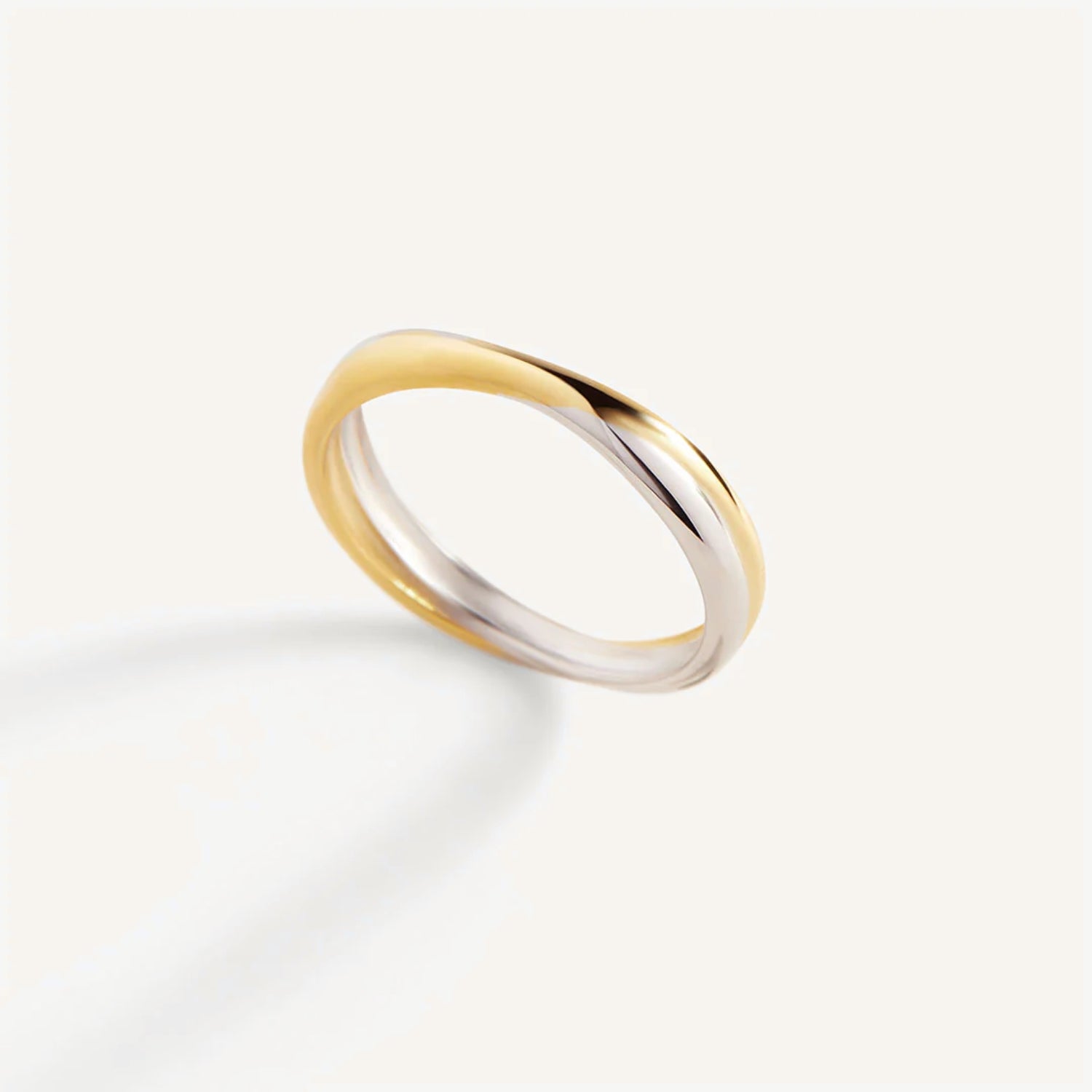 Bague Croisée Bimétal en Or et Argent