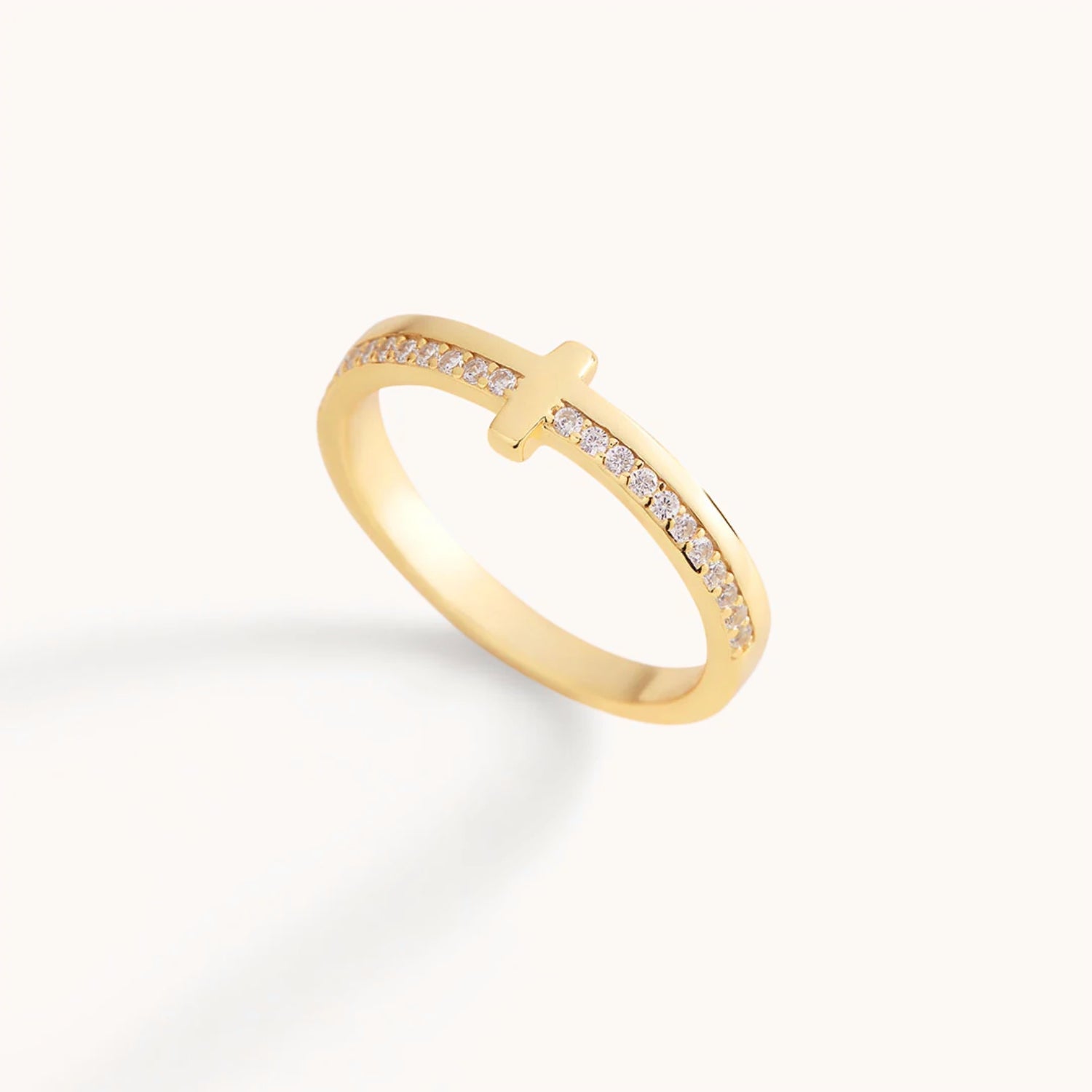 Bague Croix Dorée Foi & Sérénité