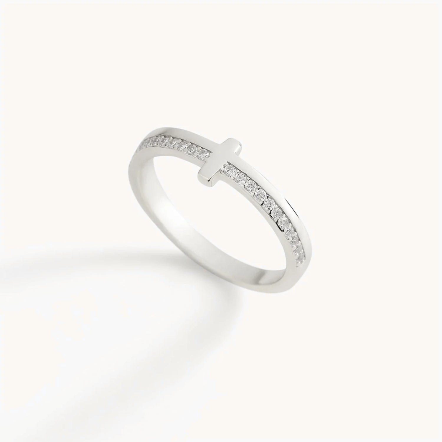 Vergoldeter Kreuzring Glaube & Gelassenheit