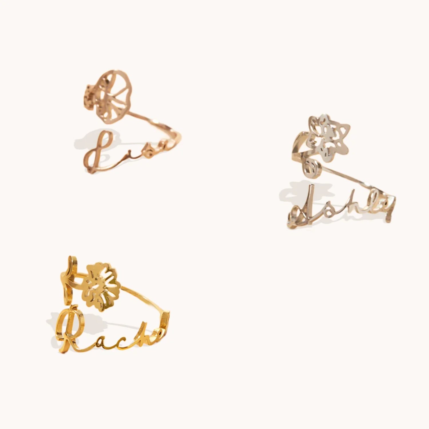 Bague Fleur de Naissance Personnalisée en Or