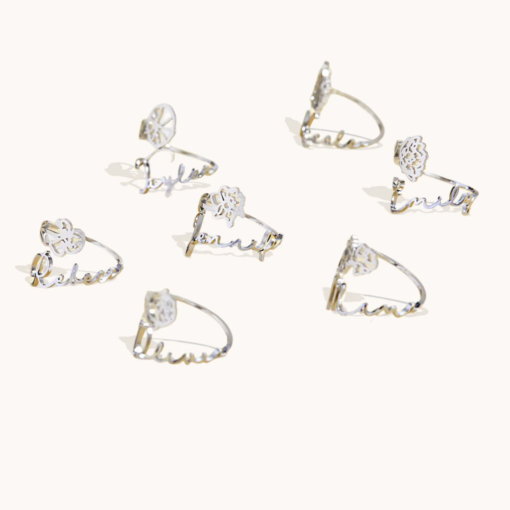 Bague Fleur de Naissance Personnalisée en Or