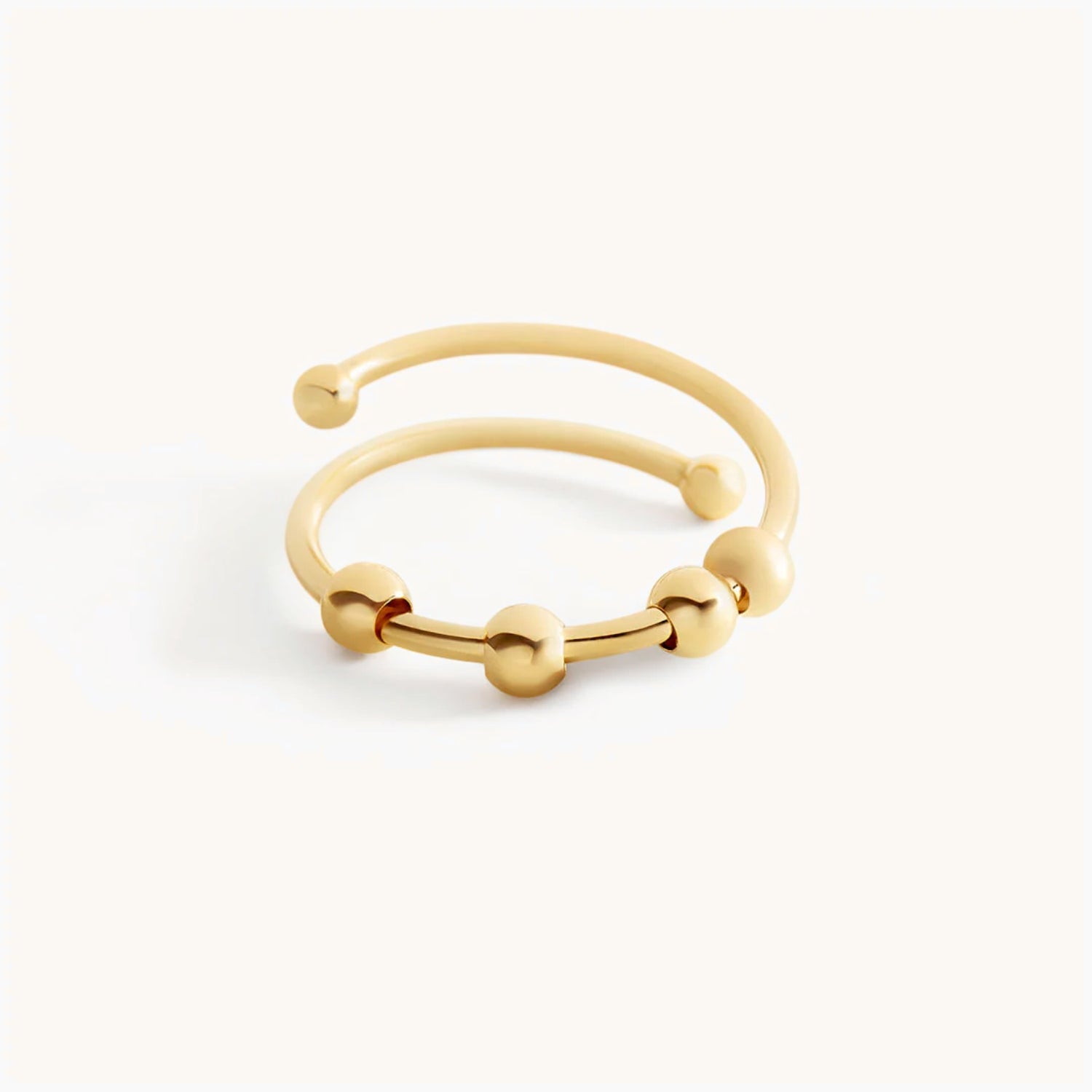 Bague Perles Anti-Stress Ajustable en Or