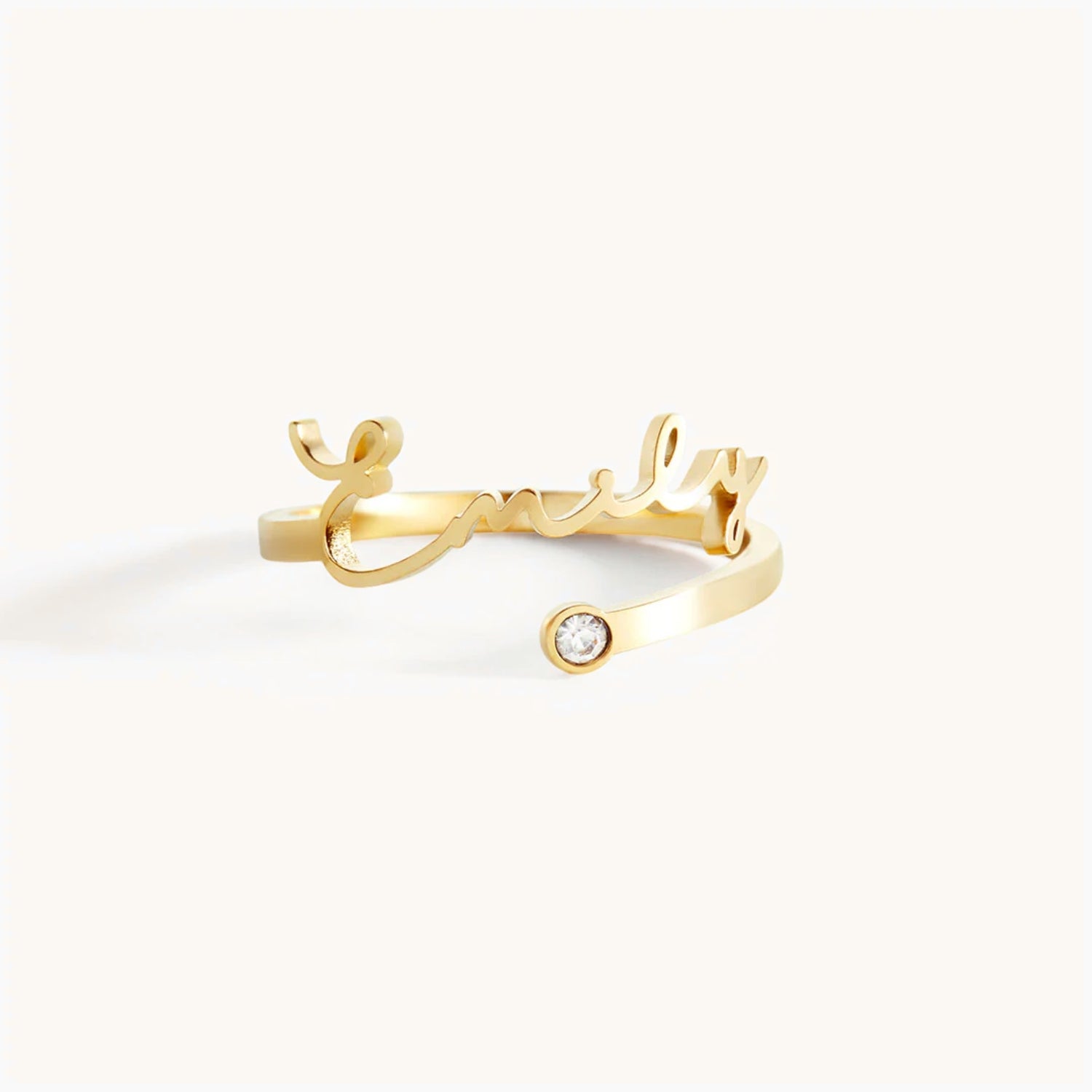 Bague Prénom & Pierre de Naissance en Or
