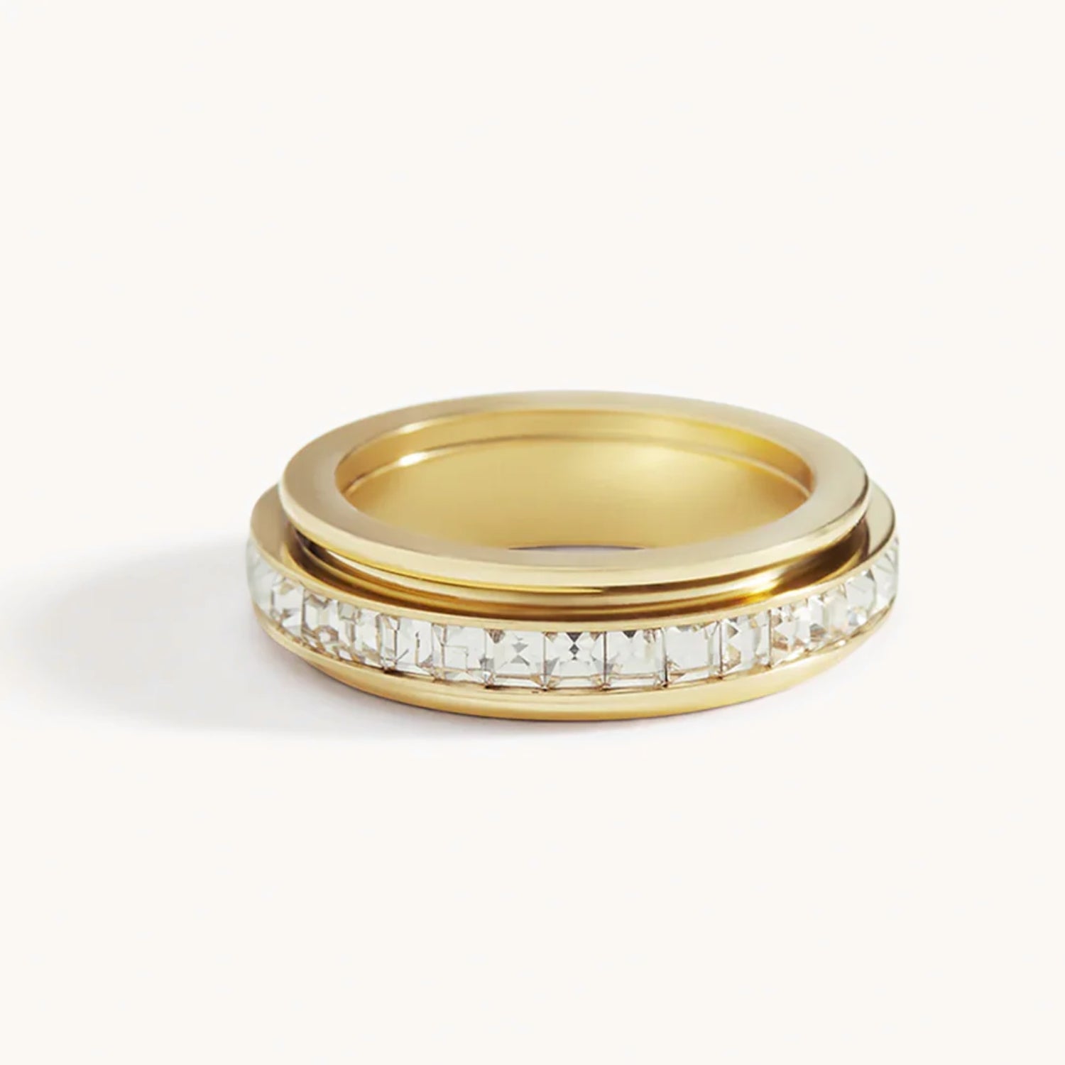 Bague Tournante Cristal en Or