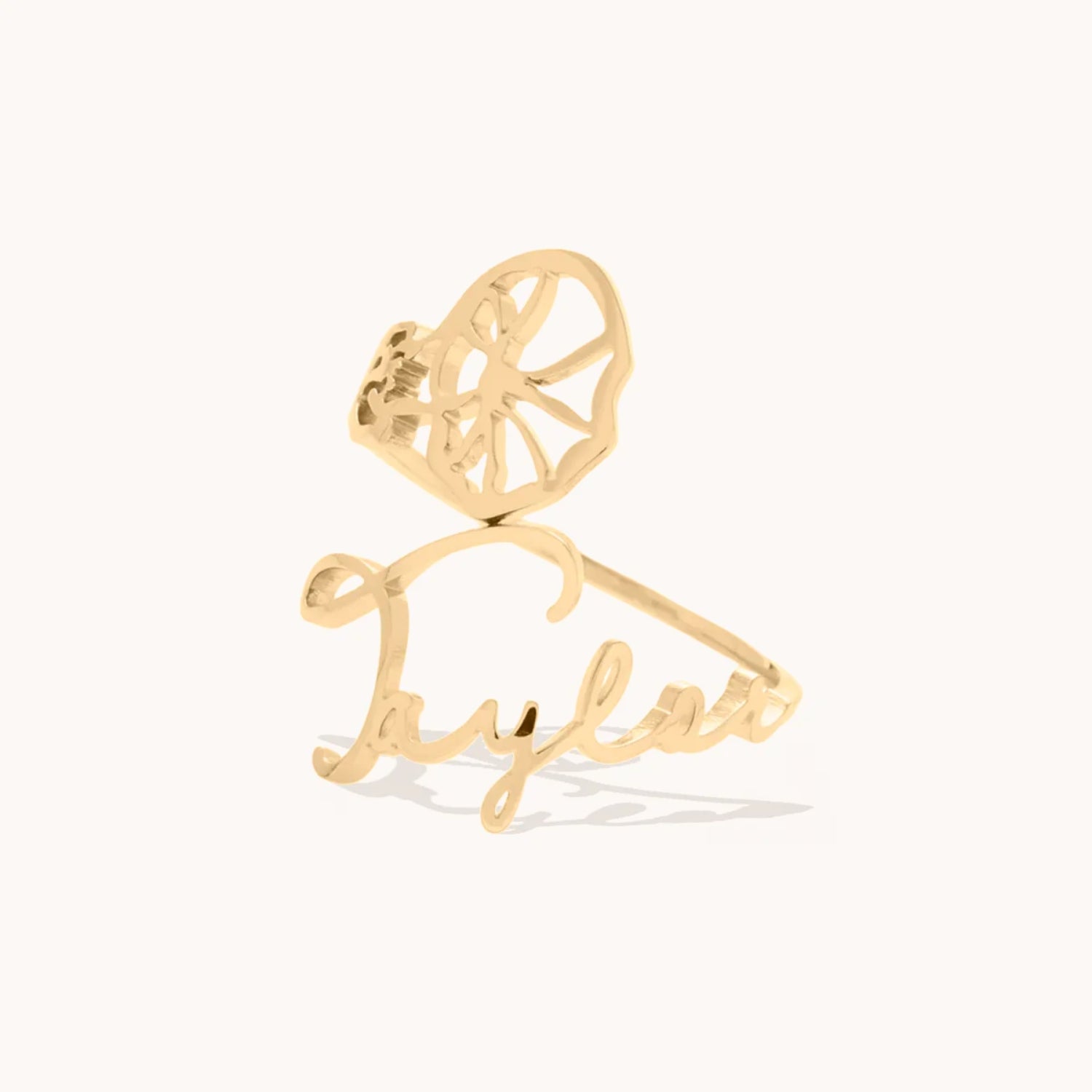 Bague Fleur de Naissance Personnalisée en Or