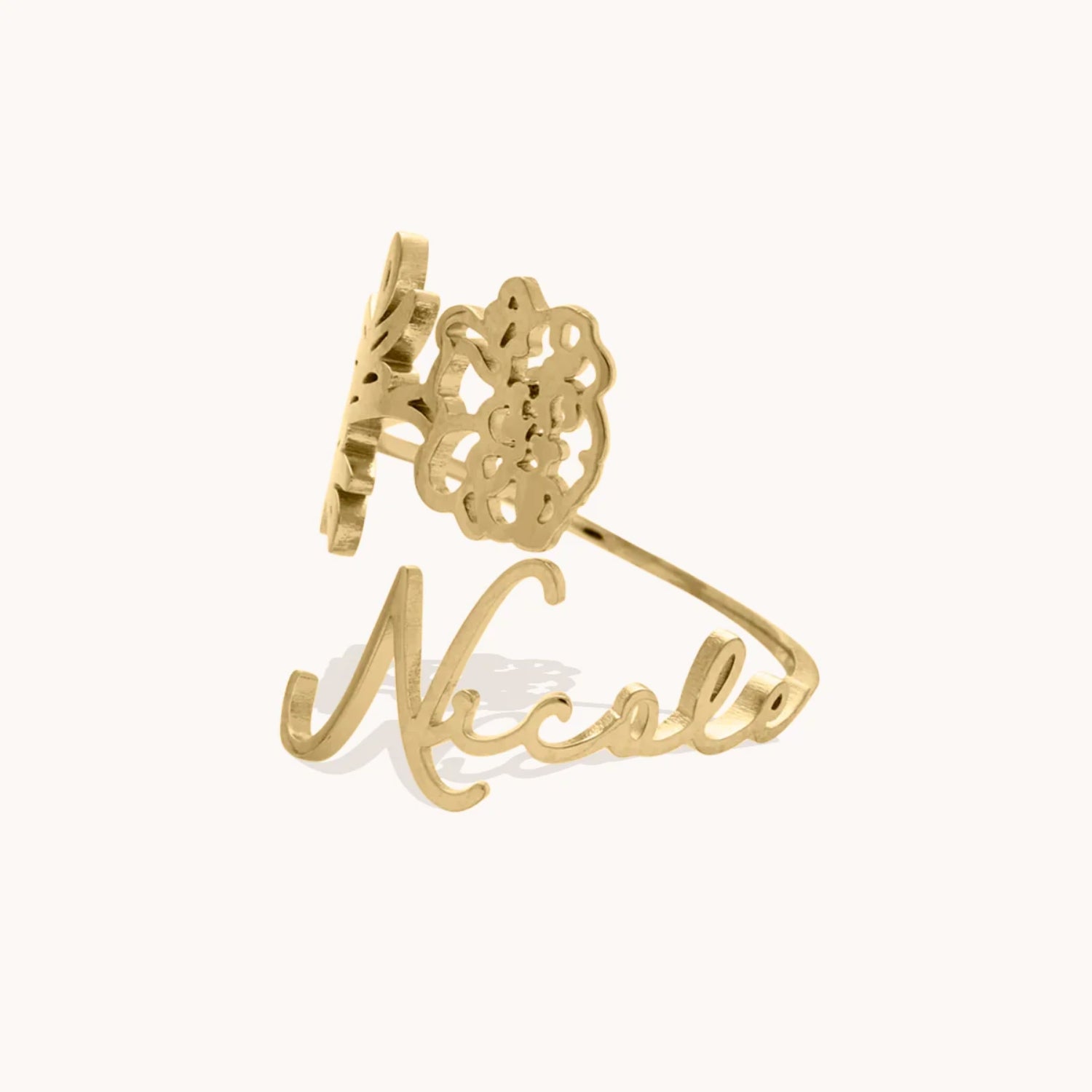Bague Fleur de Naissance Personnalisée en Or