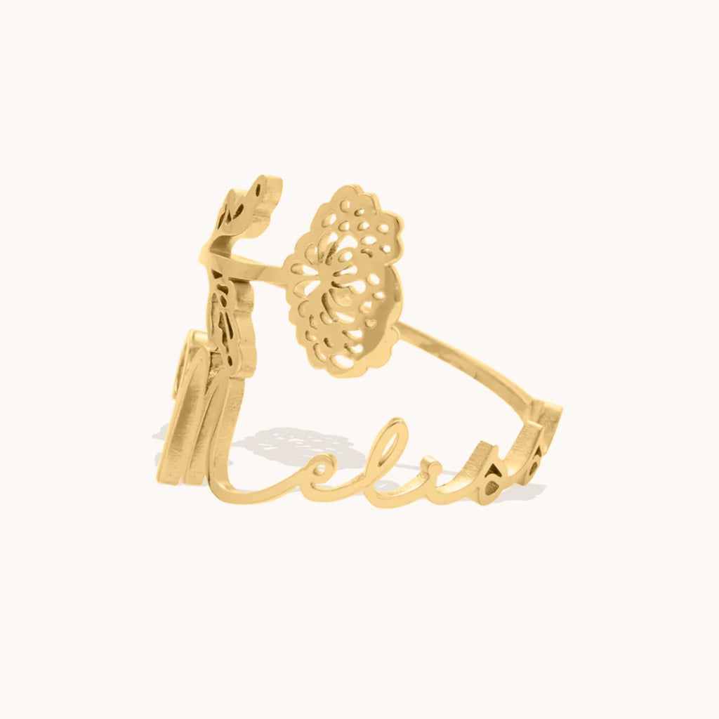 Personalized Birth Flower Ring