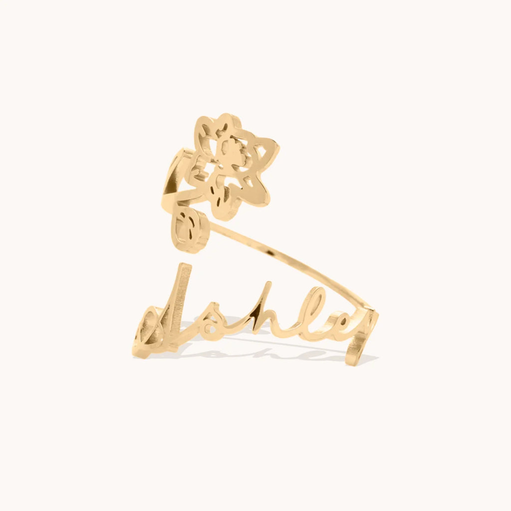Anello Fiore di Nascita Personalizzato