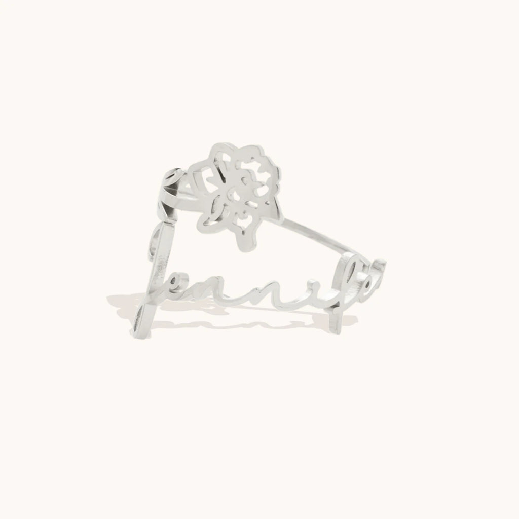 Bague Fleur de Naissance Personnalisée