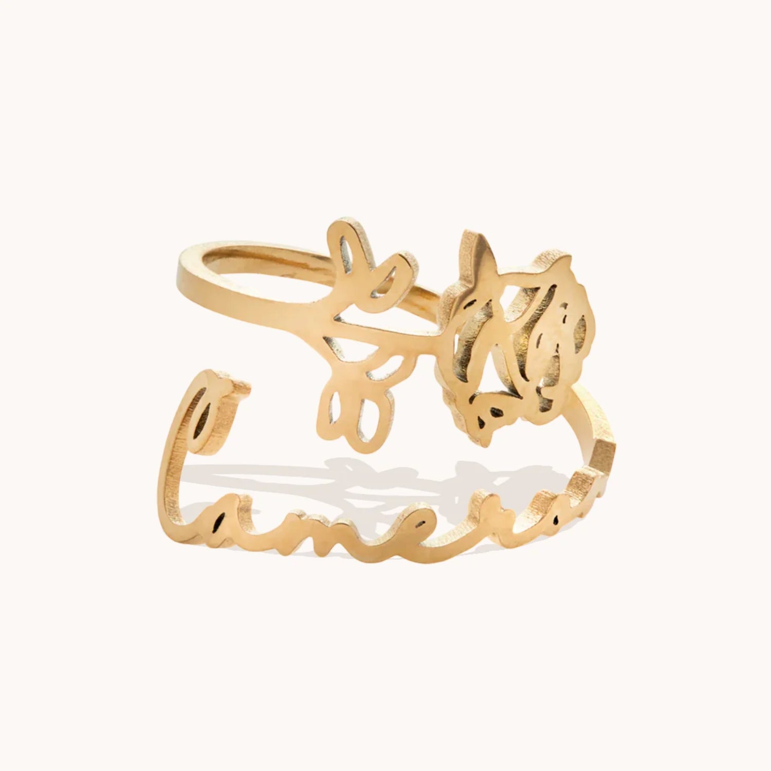 Bague Fleur de Naissance Personnalisée en Or