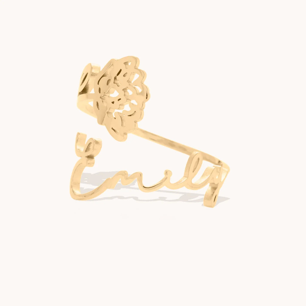 Anillo de Flor de Nacimiento Personalizada