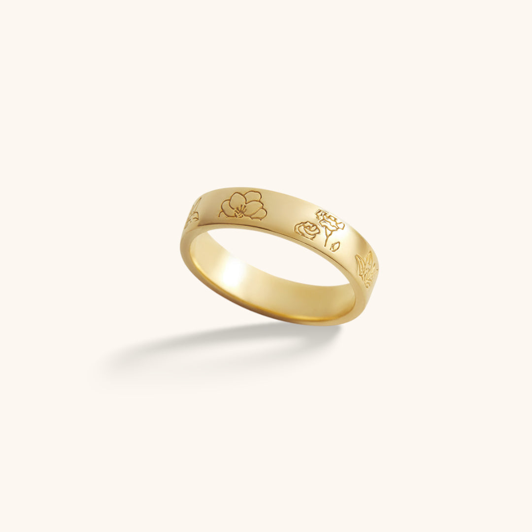Bague Jardin Gravé