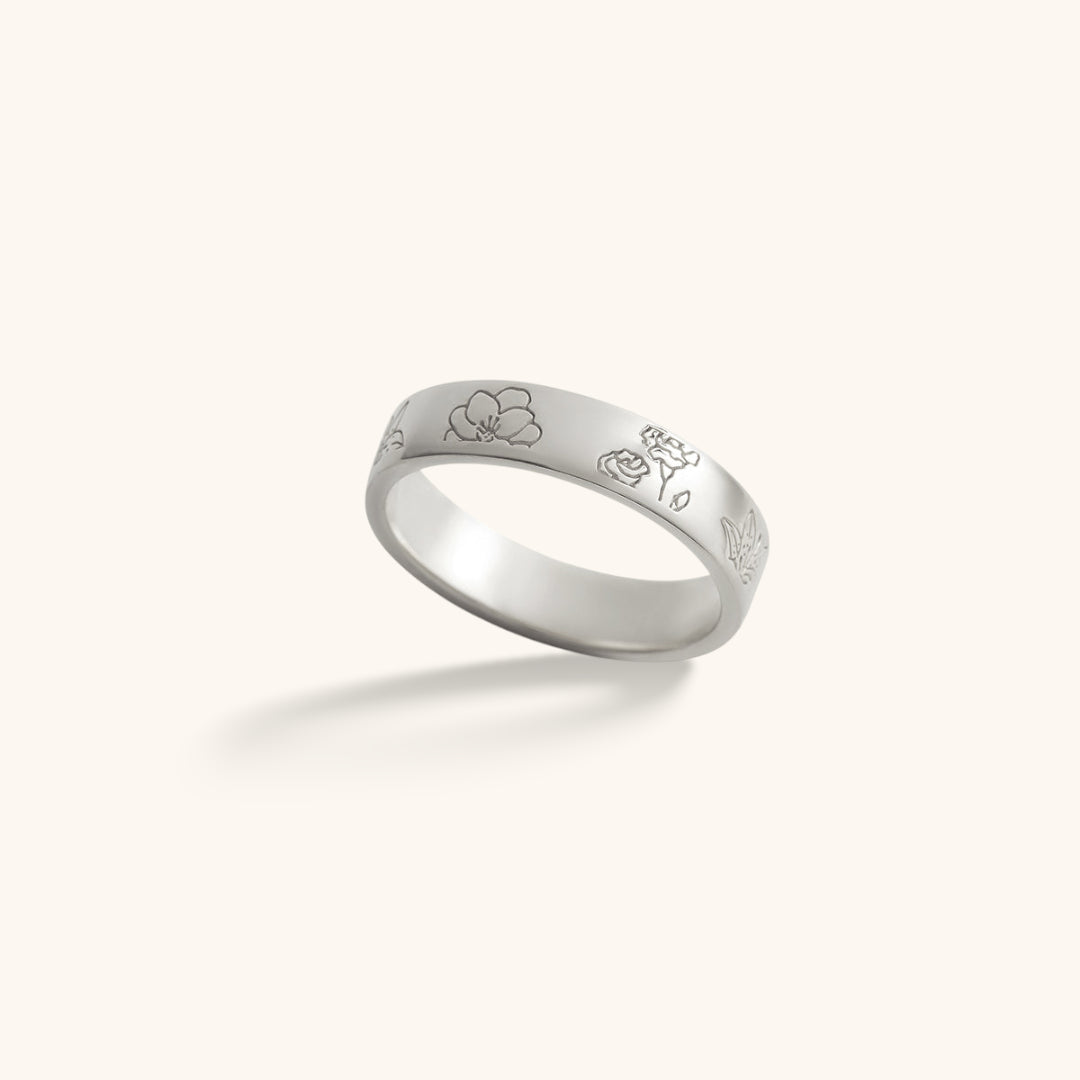 Bague Jardin Gravé