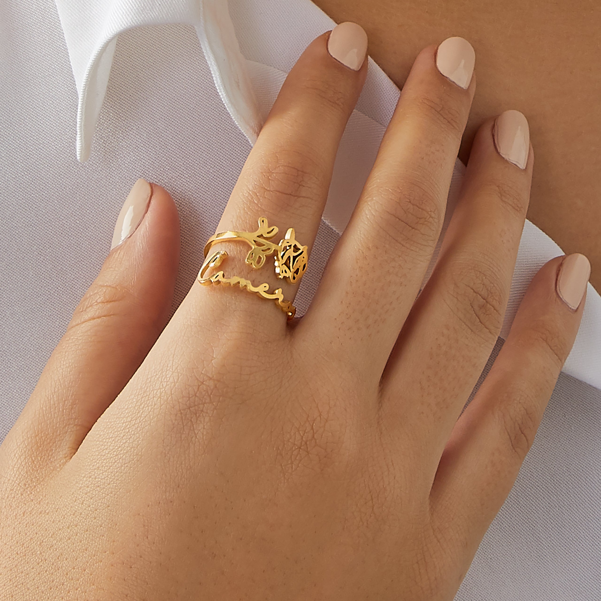 Bague Fleur de Naissance Personnalisée en Or