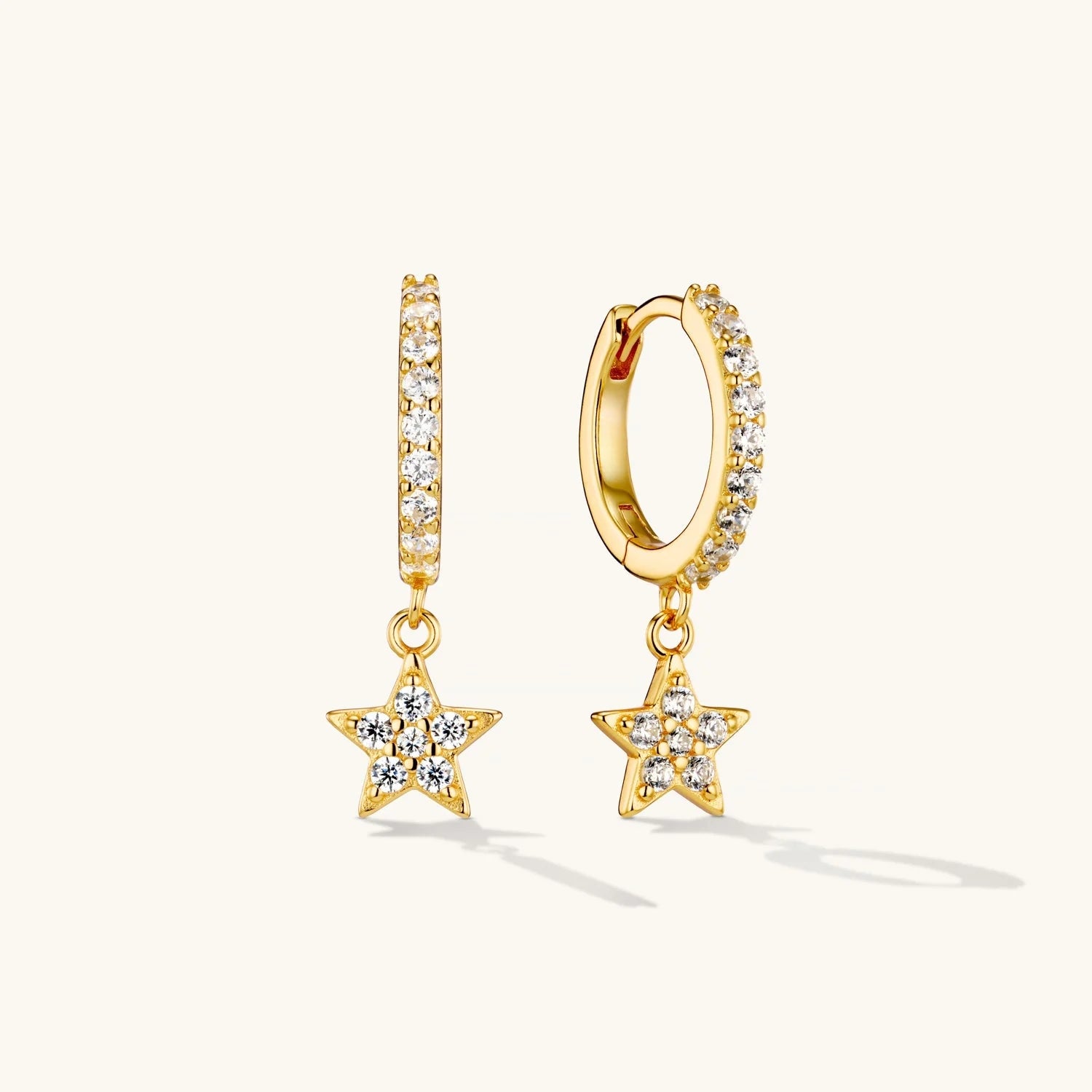 Boucles d’Oreilles Créoles Étoile Astrid en Or