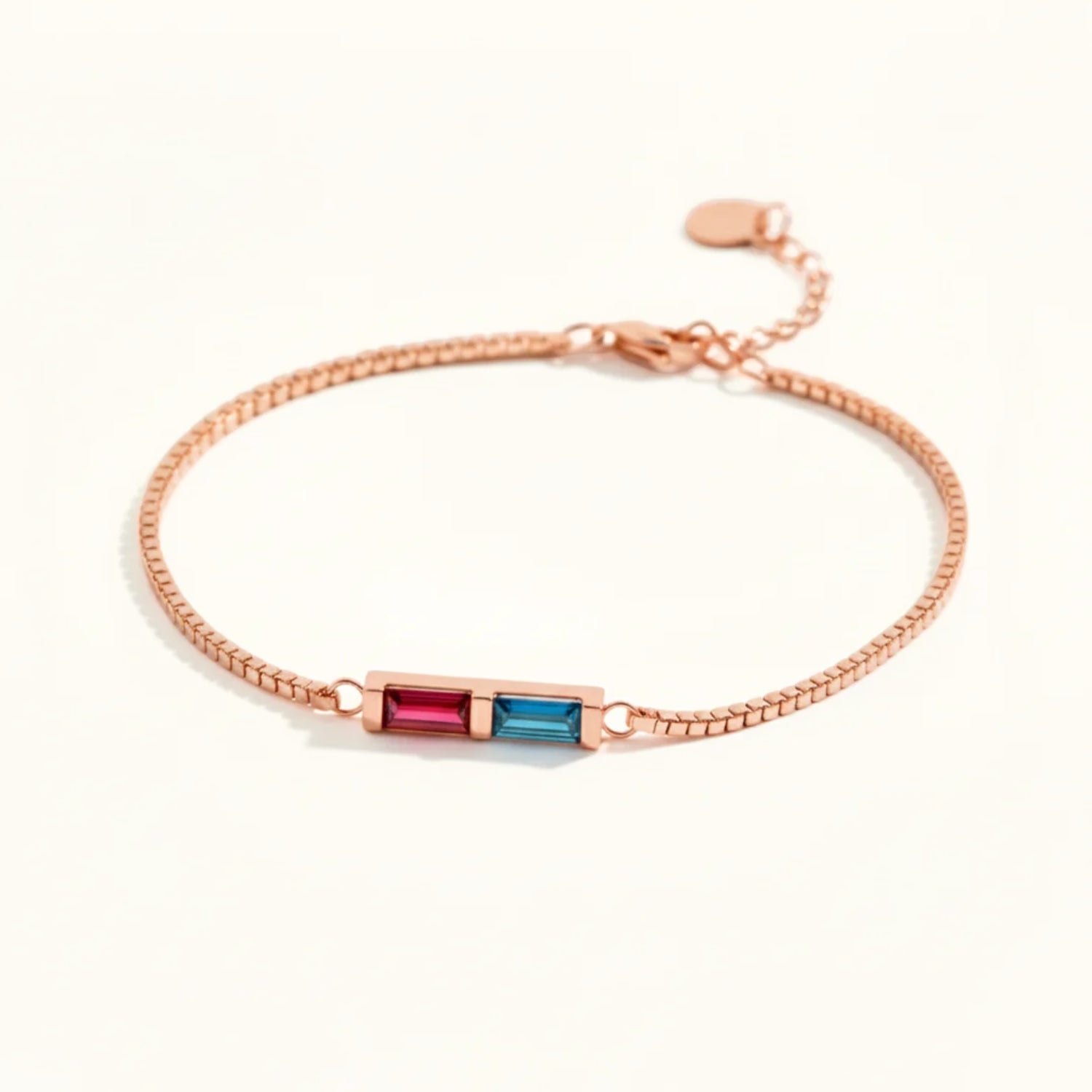 Bracelet Arc-en-Ciel Avec Pierre de Naissance