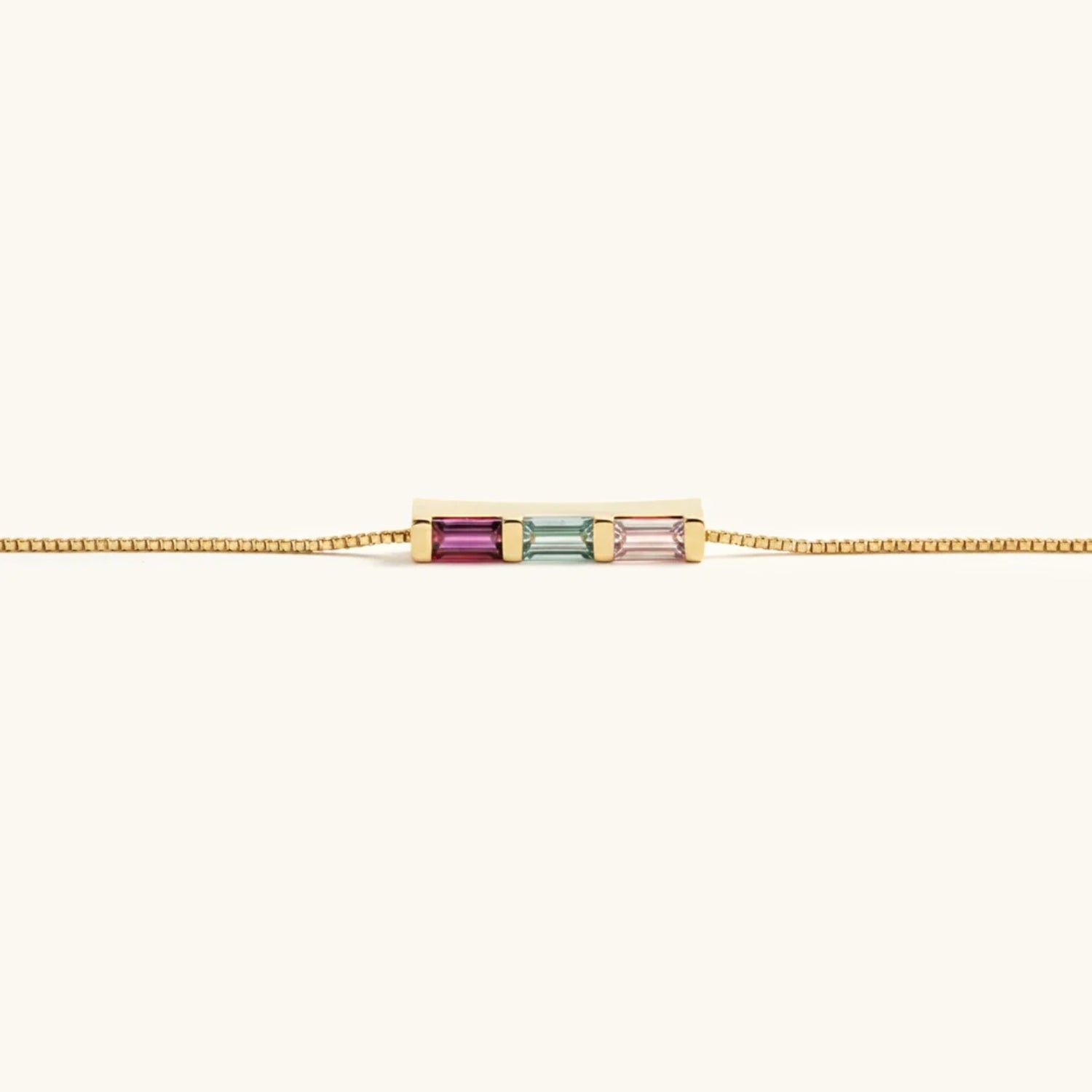 Bracelet Arc-en-Ciel Avec Pierre de Naissance en Or