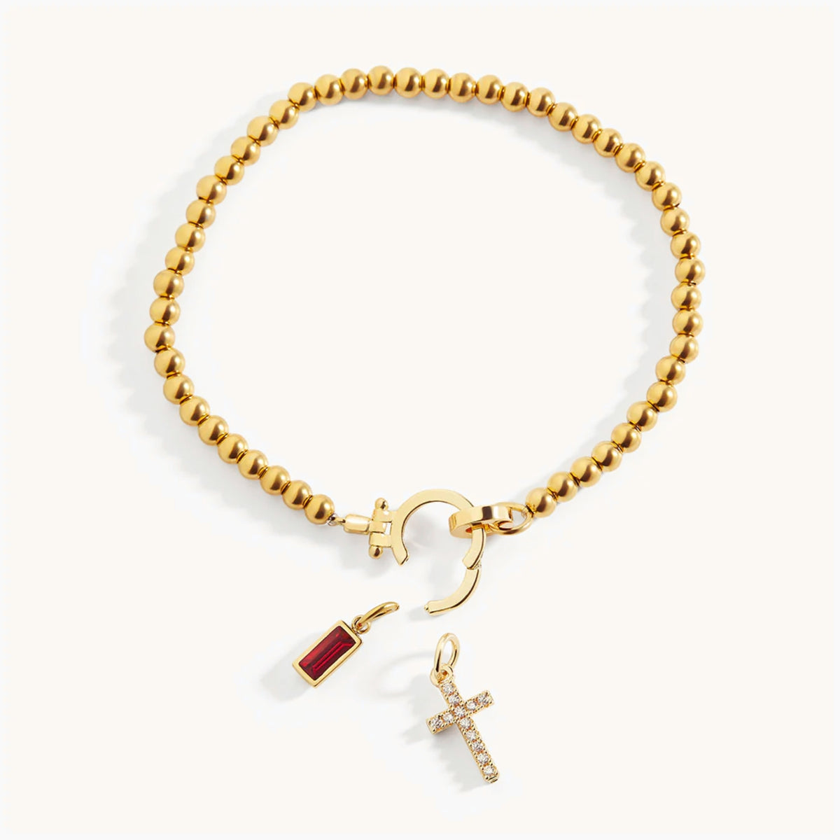 Kreuz- & Geburtsstein-Armband