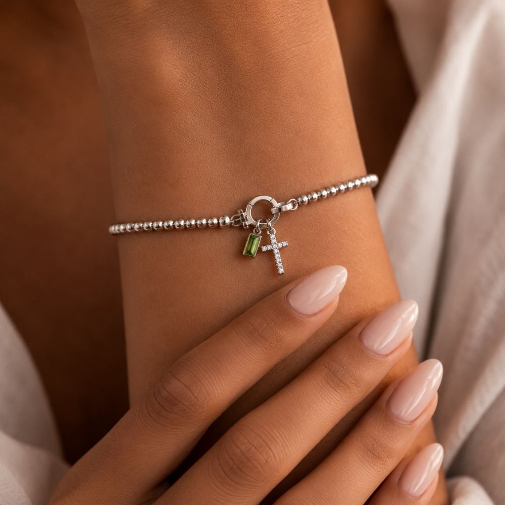 Armband Kruis & Geboortesteen