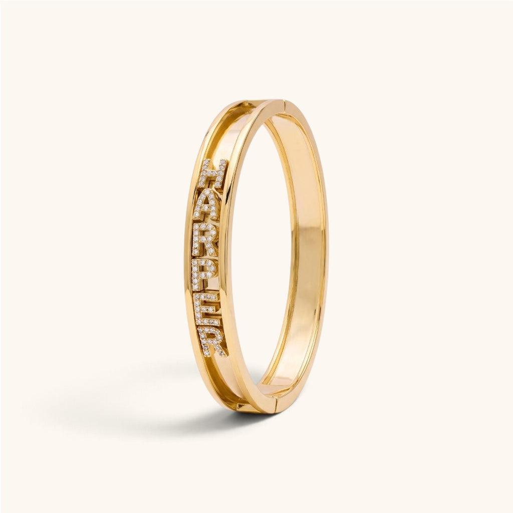 Bracelet Icône | Jonc Personnalisé Avec Prénom Coulissant