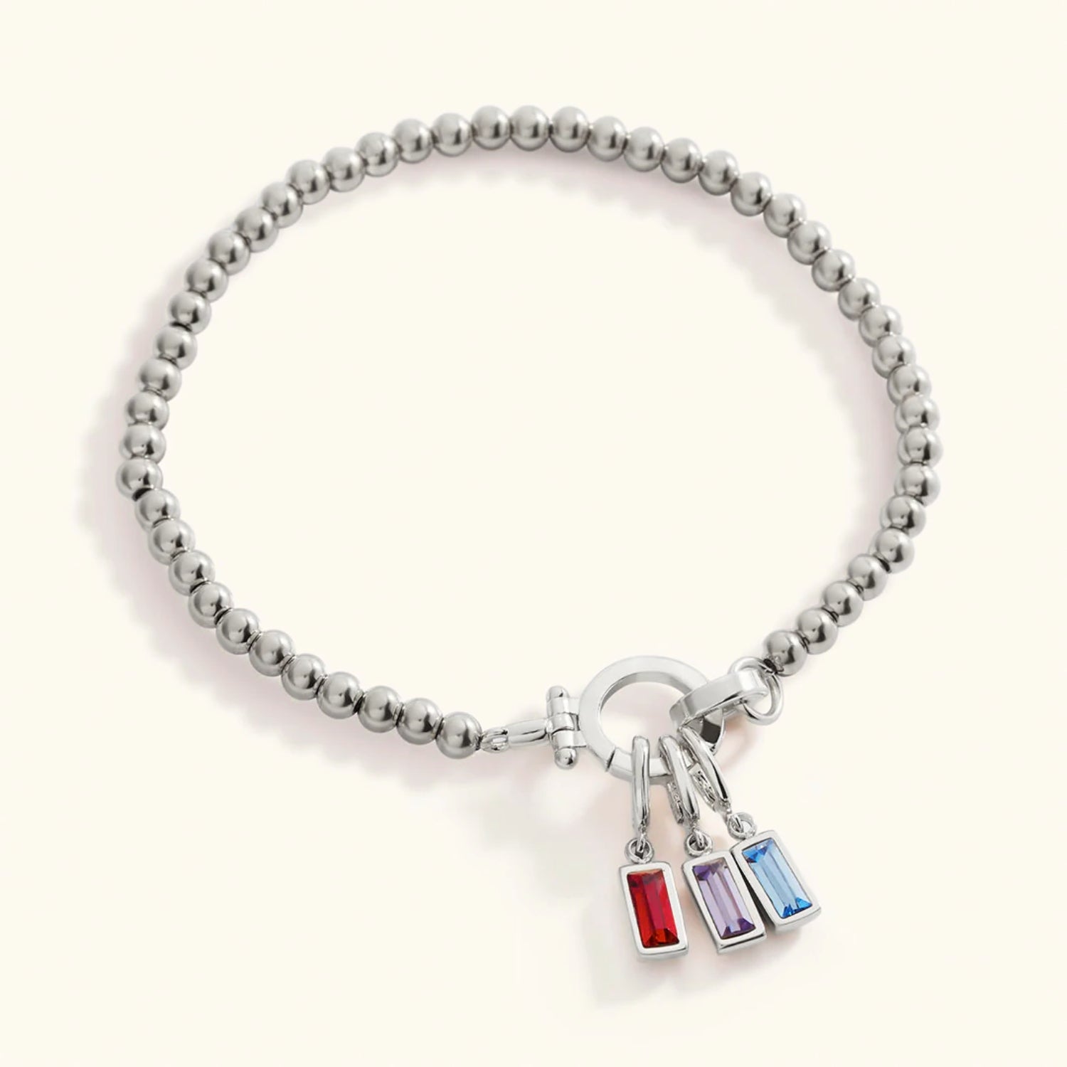 Bracelet Perlé avec Pendentif Pierre de Naissance