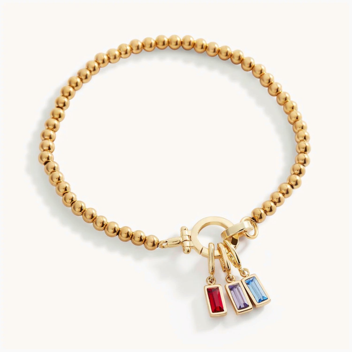 Bracelet Perlé avec Pendentif Pierre de Naissance en Or