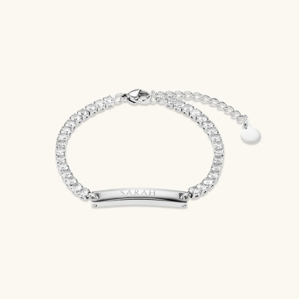 Bracelet Tennis Gravé en Argent