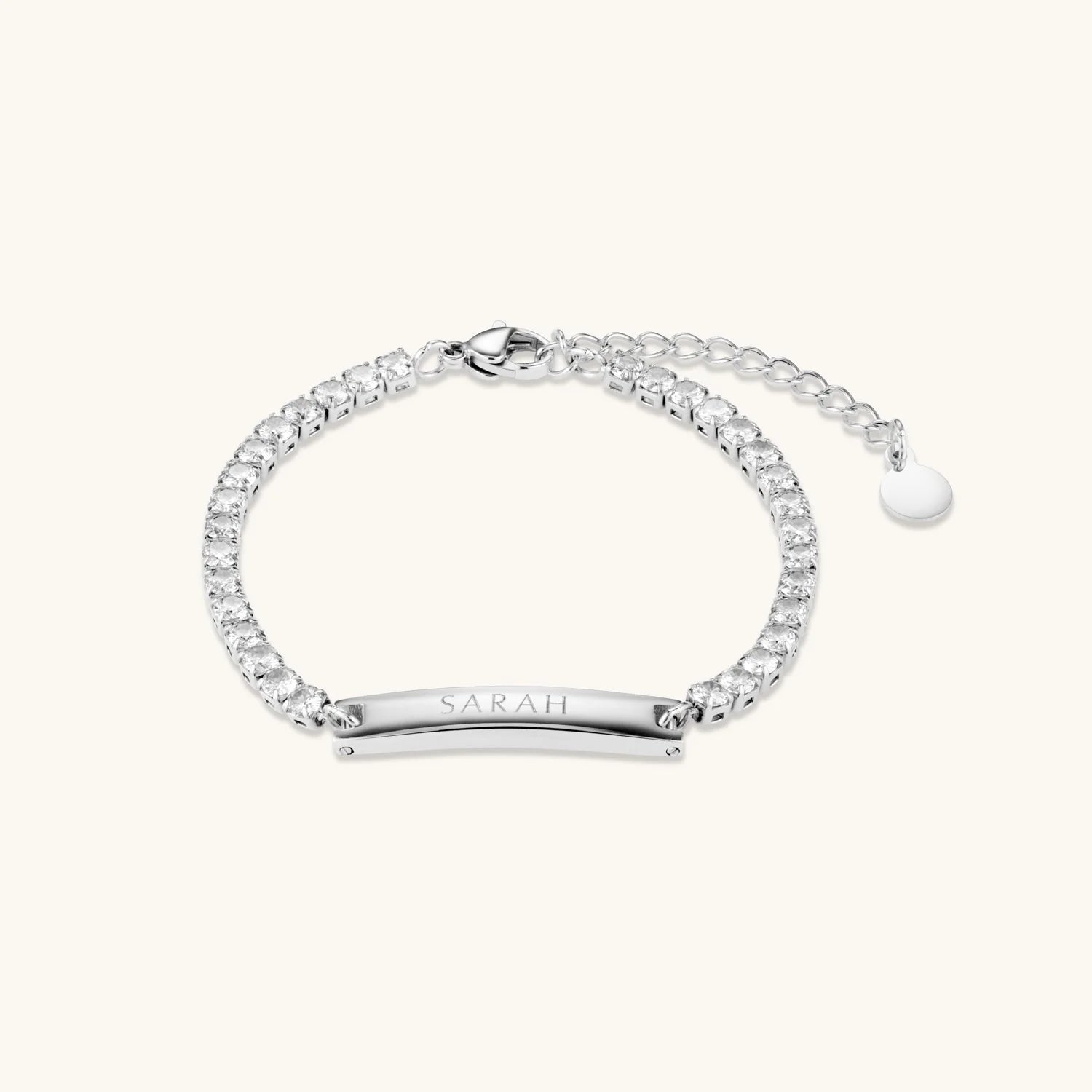 Bracelet Tennis Gravé en Argent