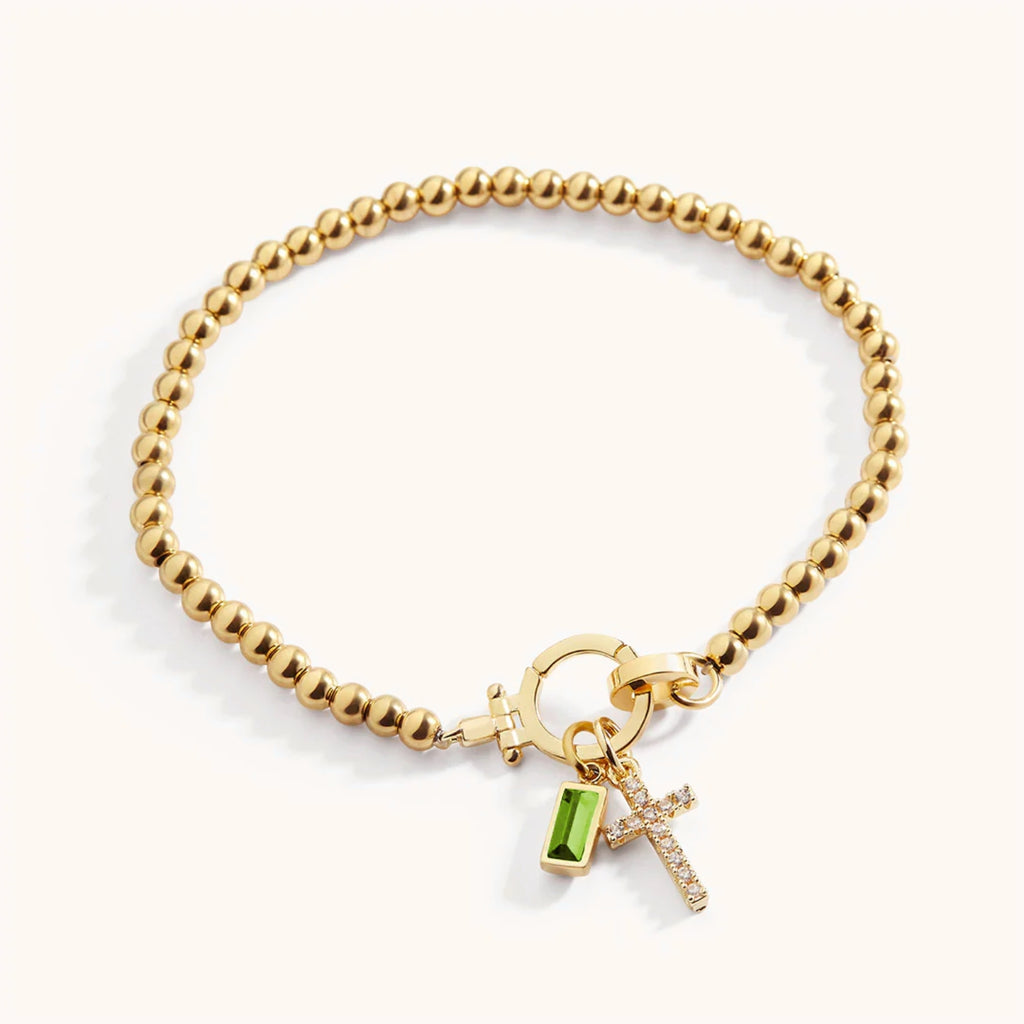 Kreuz- & Geburtsstein-Armband