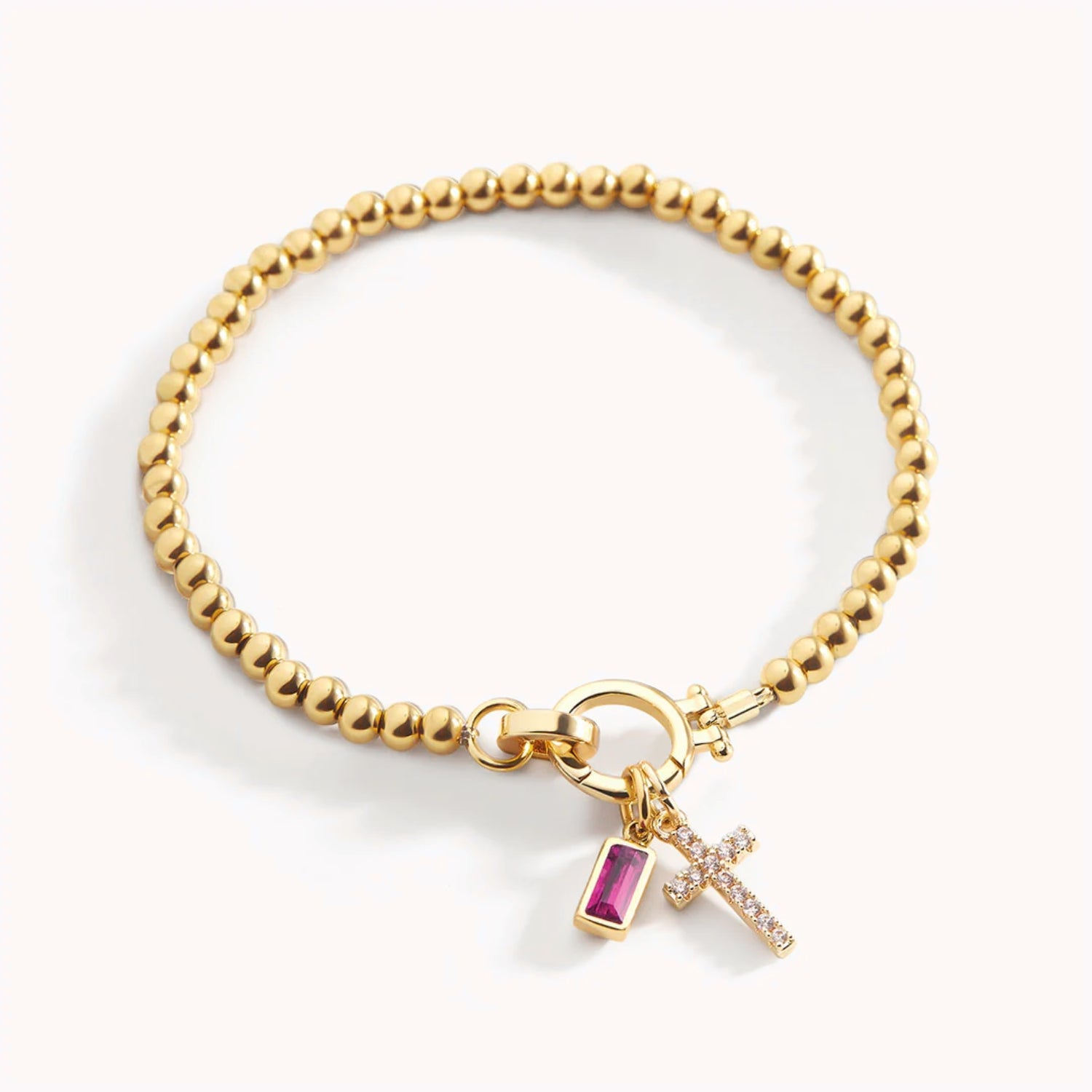 Bracelet Croix & Pierre de Naissance en Or
