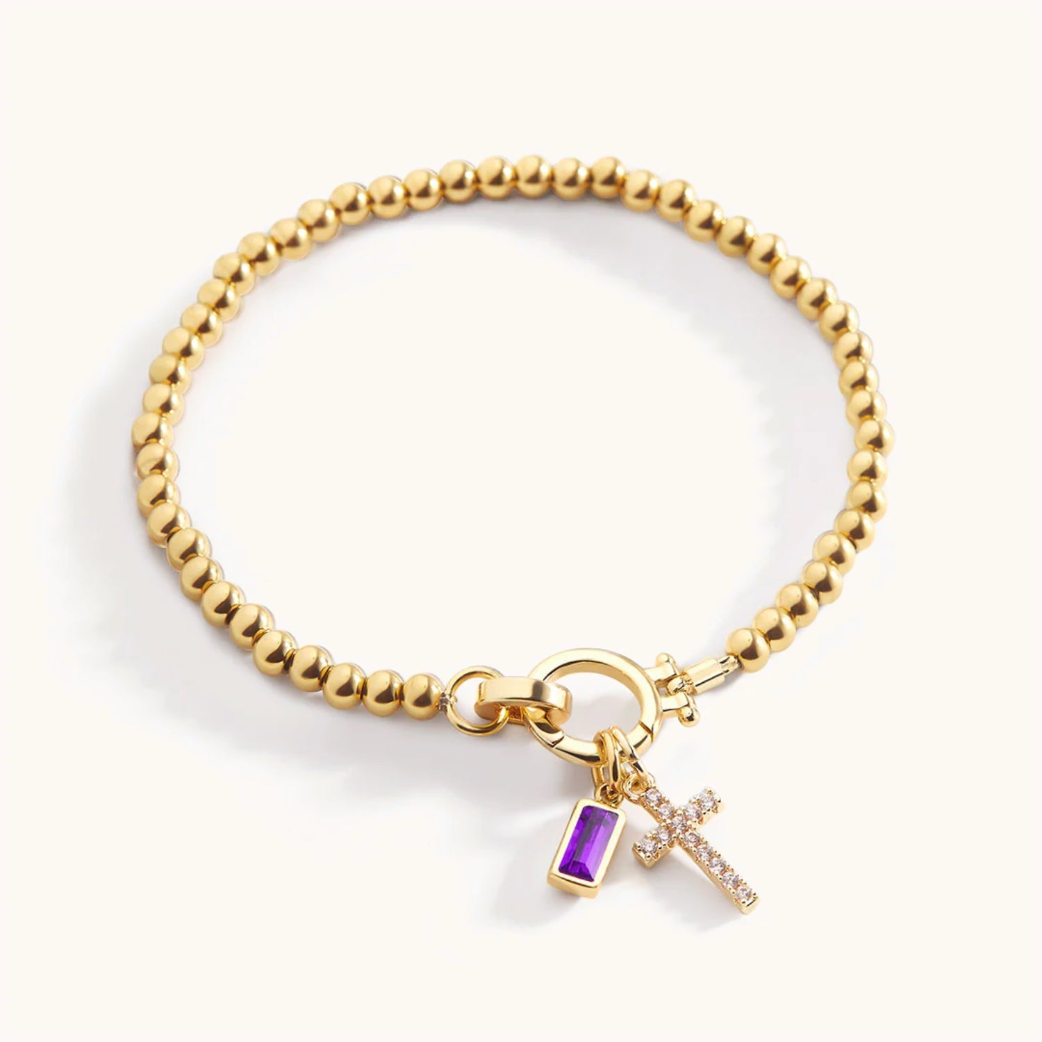 Bracelet Croix & Pierre de Naissance en Or