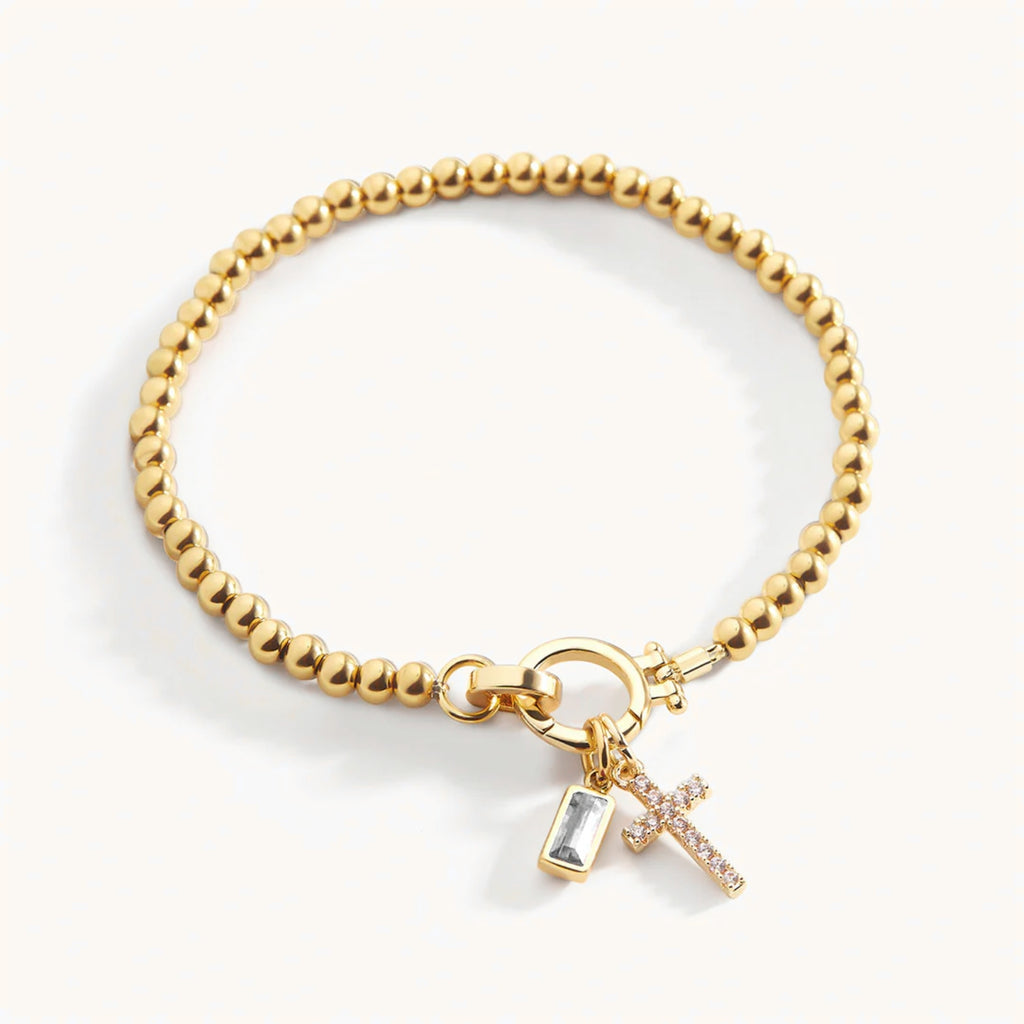 Pulsera Cruz y Piedra de Nacimiento